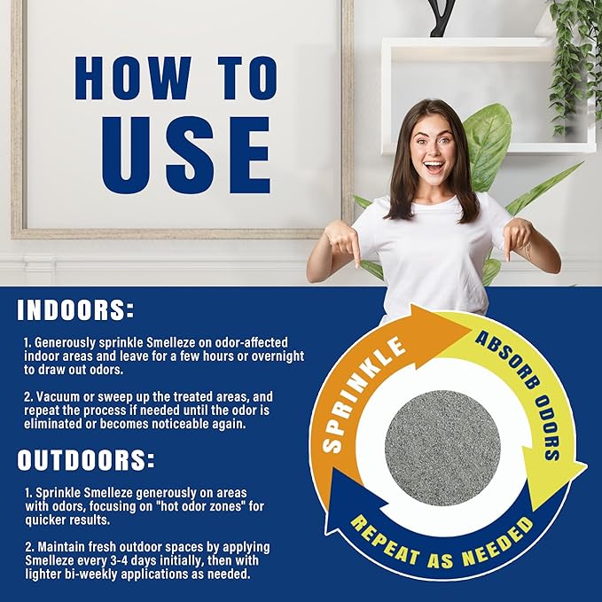SMELLEZE Natural Mothball Smell Remover Deodorizer: 2 lb. Granules Gets Mothball Fumes & Odor Out