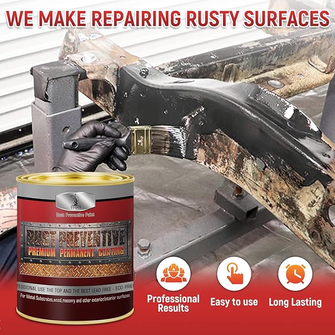 Water-Based Metal Anti-Rust Paint, High Gloss Grey 16 fl oz, Metal Primer and Protective Coating, Rust-Proof Coating, Permanent Protection Against Rust and Corrosion