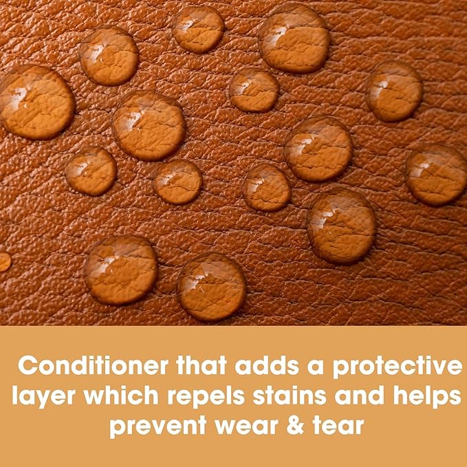 Furniture Clinic Large Leather Care Kit + 2 Pack Applicator Sponges | Leather Cleaner + Conditioning Protection Cream for Furniture | Two 17oz Bottles + 3 Sponges & 1 Cloth