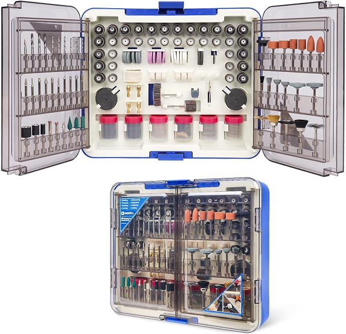 HARDELL 508PCS Rotary Tool Accessories Kit for Sanding Cutting Polishing | 508PCS Accessories · 1/8" Shank · Multi-Size Collets · Sanding Cutting Polishing · Organized Case