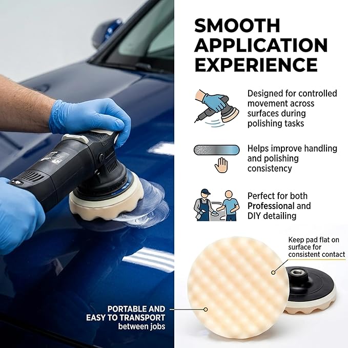 GASHINA STORY 3-M-05737-Perfect-It Foam Buffing Pad 8 Inch 1pc - Single Sided Hook & Loop for Car Polishing - Compatible with Dual-Action & Rotary Polishers - Washable & Reusable for Showroom Shine