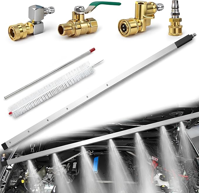 Gekufa 39'' Car Radiator Cleaning Wand, 25° Fan Nozzle Radiator Genie Water Air Cleaning Wands, High-Pressure Washer Radiator Wand with 1/4'' Quick Coupler (4500PSI)
