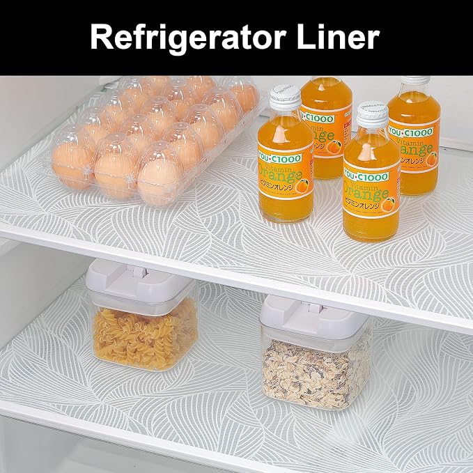 Cooyes Shelf Liners for Kitchen Cabinets, Waterproof and Oil-Proof Kitchen Cupboard Liner, Refrigerator Liners and Plastic Drawer Mats EVA Non Adhesive Shelves