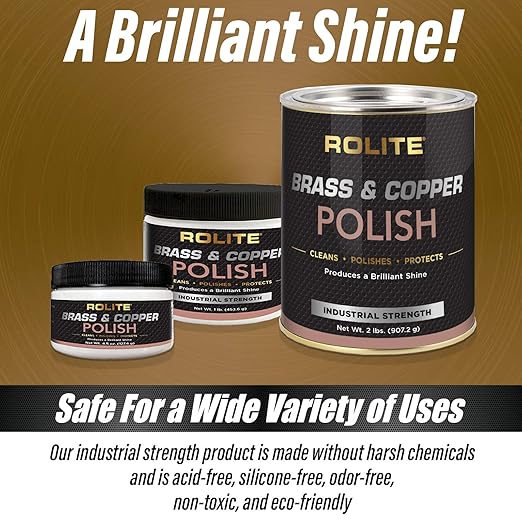 Rolite Brass Copper Polish 1 Lb Instant Tarnish Remover for Antiques Cookware Jewelry Marine Automotive Metal Brightener