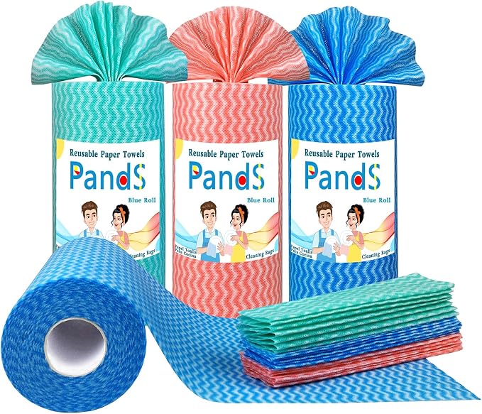Reuse Paper Towels Washable Zero Waste Paperless Kitchen Washcloths, Multi-Purpose Cleaning Handi Wipes, Disposable Dish Cloths for Drying Washing