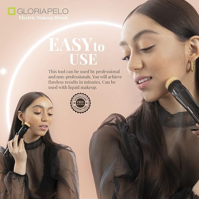 Electric Makeup Brush - Makeup Brushes Set Professional with 5 Interchangeable Heads – 360-Degree Rotating Makeup Brush – Flawless Application – Natural Finish Foundation Powder Brush