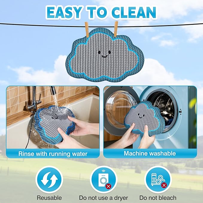 Ray Hot Tub Scum Absorber - Reusable Stingray Floating Spa Sponge & Oil Remover with Optional Tether - Washable Devilfish Oil Absorbing Sponge for Jacuzzi, Pool, and Bath (Cloud 1 Pack)