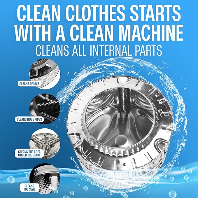 Washing Machine Cleaning tablets bundle with 100 Sheets Fresh Linen Laundry Detergent