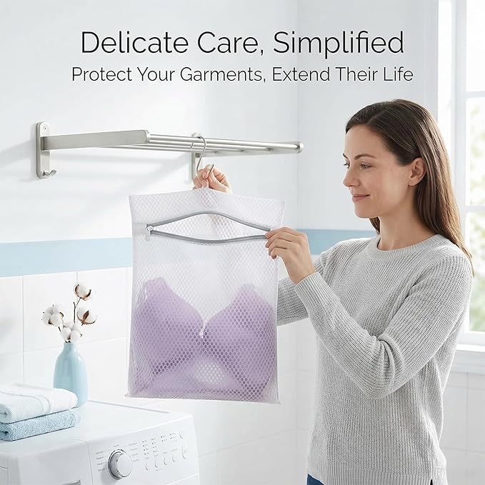 Mesh Laundry Bags for Delicates - 12x16/16x20/24x24 Inches Washing Bags for Bras, Lingerie, Socks, Baby Clothes, 3 sizes 16 Pack
