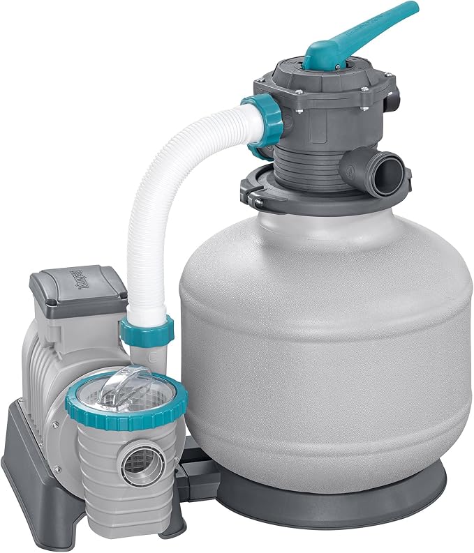 Bestway 3,000 Gallon Sand Filter Pool Pump for Above Ground Swimming Pools up to 17,600 Gallons with Pre-Filter Strainer Basket & Valve Adapter Set