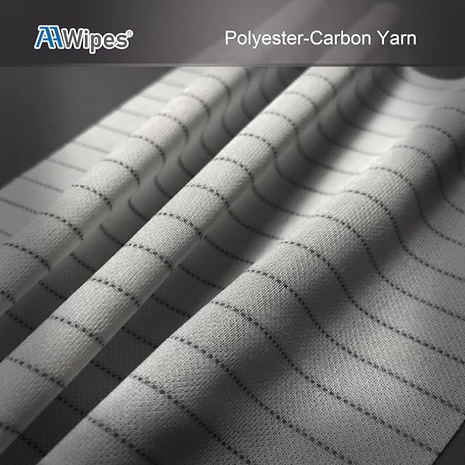 AAWipes Cleanroom Wipe Cloths (Grade A) - Safe Electrostatic Discharge (ESD) Polyester Wiper Special ESD-Safer Wiper Cloths Lint Free Static Dissipasive Wipers (6"x6") 100pcs