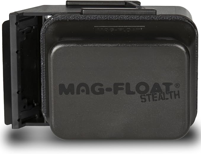 Mag-Float Large Black Stealth Glass Magnet Aquarium Scraper Cleaner with Blade - Floating Magfloat Magnetic Cleaning Tool