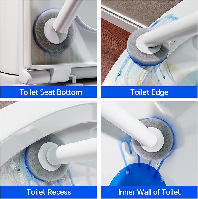 Disposable Toilet Brush, Toilet Cleaner, Toilet Brush (Including 54 Replacement Brush Heads) for deep Cleaning of Toilets, Toilet Brush and Brush Holder Set for maintaining Bathroom Hygiene.