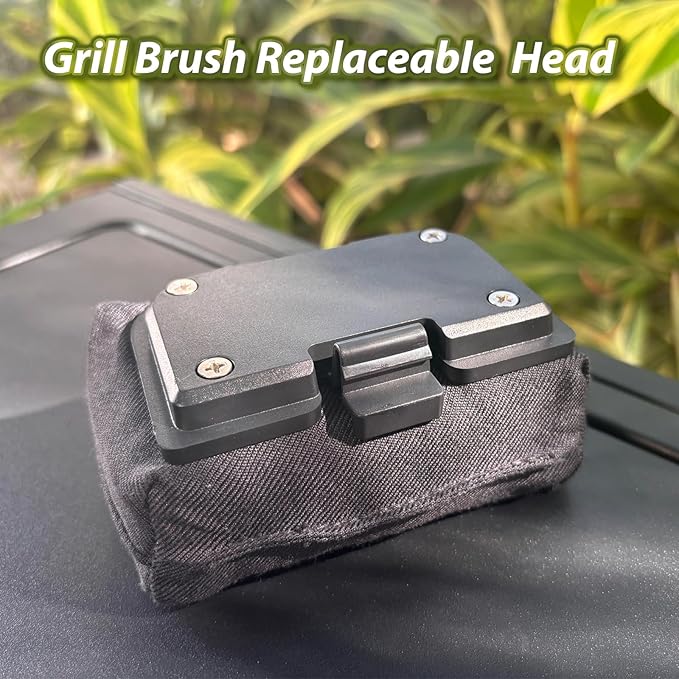 Grill Brush Cleaning Heads - Bristle Free Grill Brush Replace Head for Outdoor Grilling Steam Cleaner Tool, Gifts for Men Dad BBQ Lovers - Black(G635)