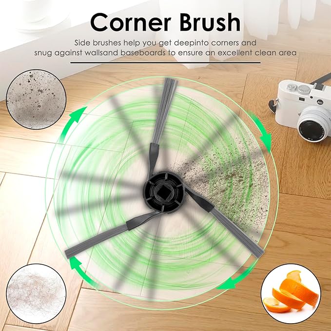 (24 Pieces) Mova E40 Ultra Robot Replacement Parts Compatible with Vacuum Cleaner, 2 Roller Brushes, 6 Mop Pads, 5 HEPA Filters, 5 Dust Bags, 6 Side Brushes, E40 Ultra Accessories Kit