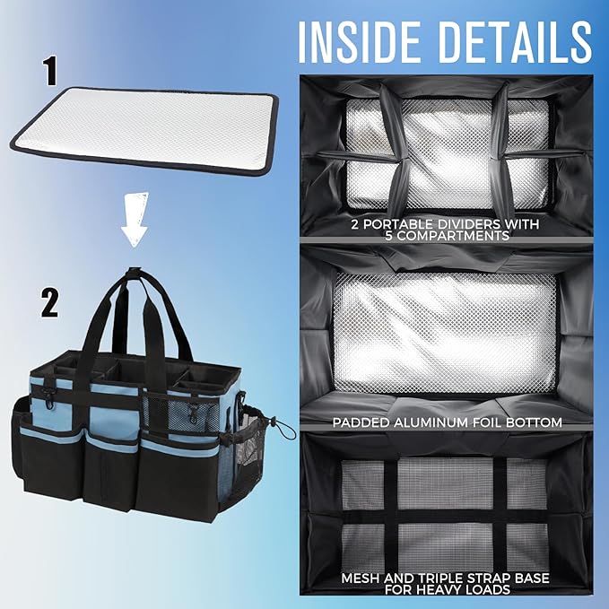 2 Pack Cleaning Caddy Bag (Blue & Lake Blue)