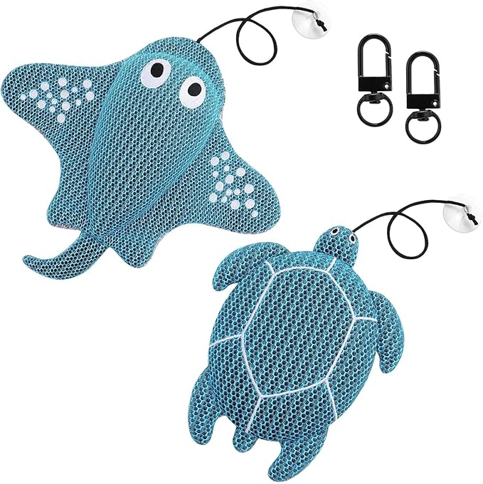 2 Pack Hot Tub Scum Absorber, Reusable Washable Scum Hot Tub Sponge for Spa Pool Cleaner Oil Absorbing Adults, Turtle Devilfish