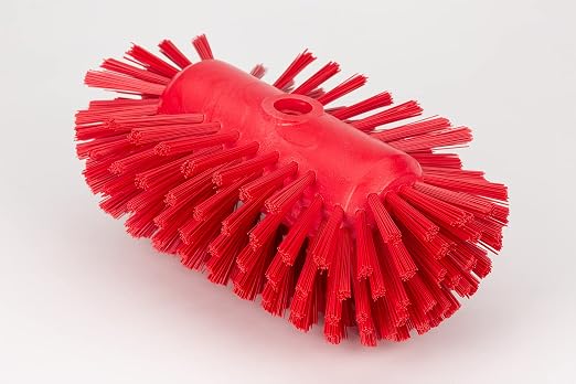 SPARTA Tank and Kettle Scrub Brush Heavy-Duty Tile Brush, Color-Coded and Handle Compatible (Sold Separately) for Optimal Access In Spacious Containers, Plastic, 5.5 X 9.5 Inches, Red, (Pack of 2)