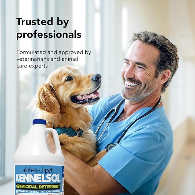 ATP KennelSol Dog Crate Cleaner & Disinfectant for Kennels, Cages, Floors, Litter Boxes & Hard Surfaces | EPA-Registered, Kills Bacteria & Viruses, Parvo Disinfectant | 128 Fl Oz - 4 Count