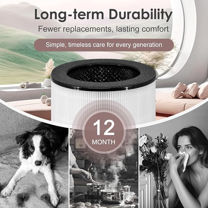 AP-T200FL Replacement Filter Compatible with HoMedics Air Purifier AP-T200 AP-T2503 AP-T200-WT, Compared to Part # AP-T200FL, 3-in-1 H13 True HEPA Activated Carbon, 2-Pack