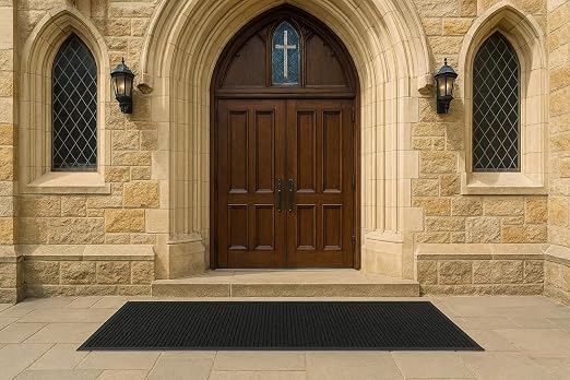 Guardian Clean Step Scraper Heavy-Duty Outdoor Rubber Floor Mat, 3ft x 10ft, Black, Scrapes Shoes Clean of Dirt, Snow, and Grime