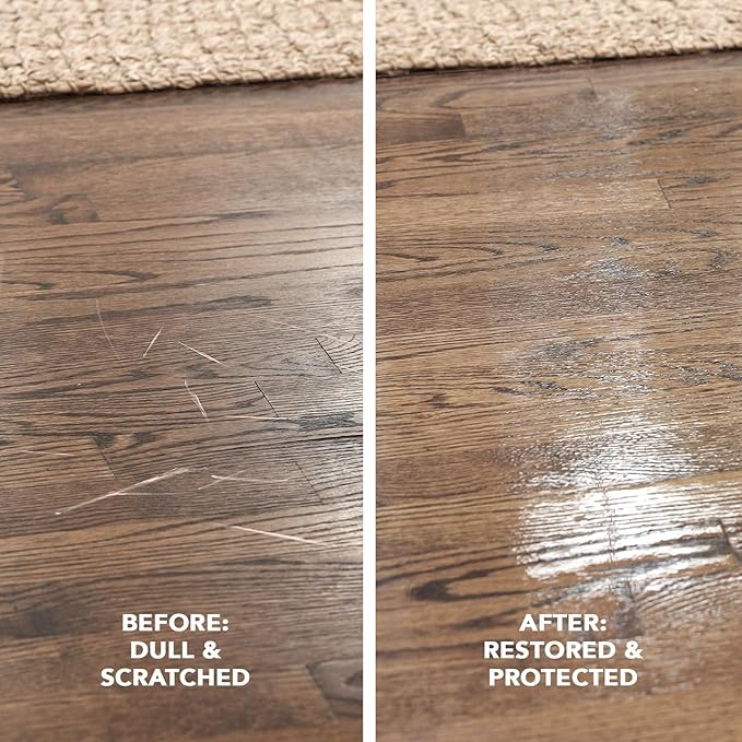 Weiman Wood Floor Polish and Restorer 32 Oz Bundle - High-Traffic Hardwood Floor, Natural Shine, Removes Scratches, Leaves Protective Layer