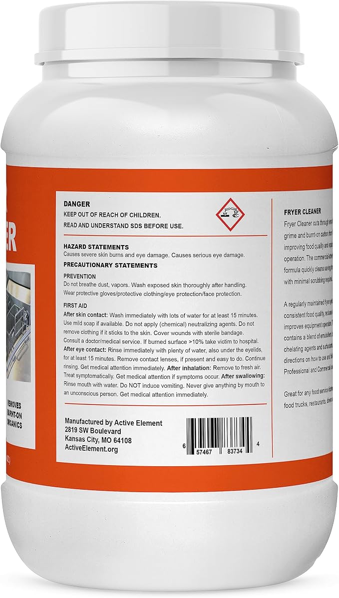 Fryer Cleaner - 8-lbs (Pack of 2) - Fryer Boil Out - Contains 42 Cleanings - Concentrated Powder - Commercial Strength - Removes Burnt On Organics - Deep Fryer Cleaner