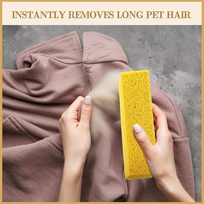 Jingmore 8 Pack Pet Hair Lifter Remover Sponge Cat and Dog and Other Pet Hair from Furniture, Carpet, Bedding and Clothing, Removal Tool, 5.91 x 2.76 x 1.57 Inches