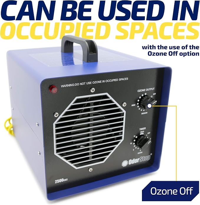 OdorStop OS3500UV2 Professional Grade Ozone Generator/UV Air Purifier for Areas of 3500 Square Feet+, For Deodorizing and Purifying Medium to Large Spaces Such as Homes and Offices