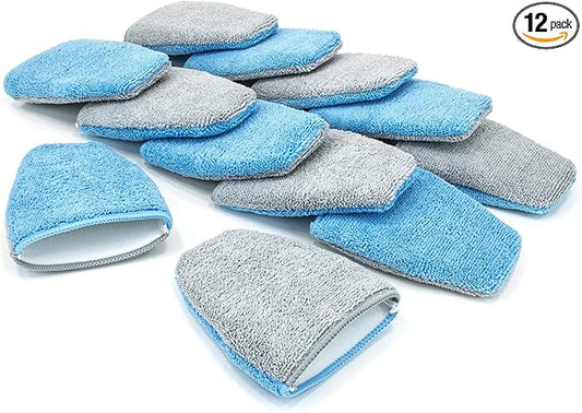 Autofiber [Saver Mitt] Coating Applicator Fingertip Mitt with Barrier Layer (5 in. x 4 in.) Blue/Gray - 12 Pack