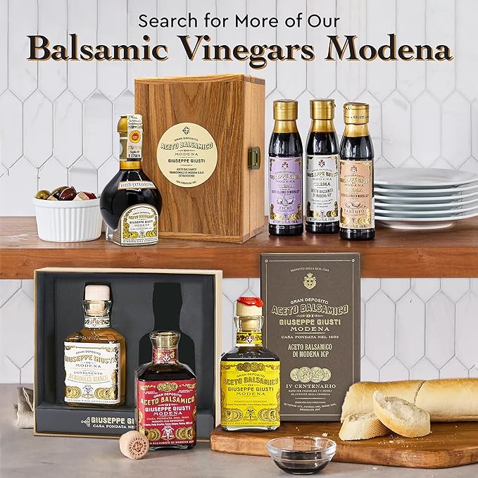 Giusti White Balsamic Vinegar Dressing – Condiment for Cooking and Finishing Dishes Such as Salads, Vegetables, or Fish. Made in Italy with Balsamic Vinegar of Modena – 8.45 fl oz (250 ml) - Pack of 2