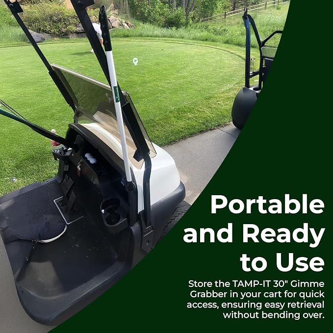 TAMP-IT 30" Gimme Grabber Golf Ball Retriever – Lightweight Pickup Tool, Easy Retrieval, Ideal for Scramble Play & Personal Use, Water Retriever Tool, Picker Upper Grabber, Non-Slip Golf Ball Picker