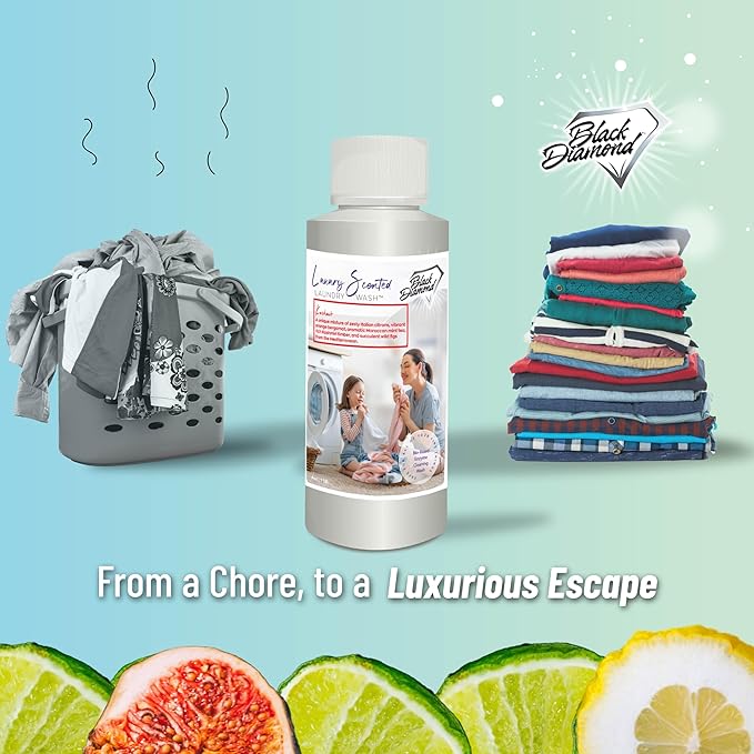 Black Diamond Stoneworks Kashmir Luxury Scented Laundry Wash, Premium Quality Detergent, Superior Cleaning Performance, Long-Lasting Fragrance, Trial Size.