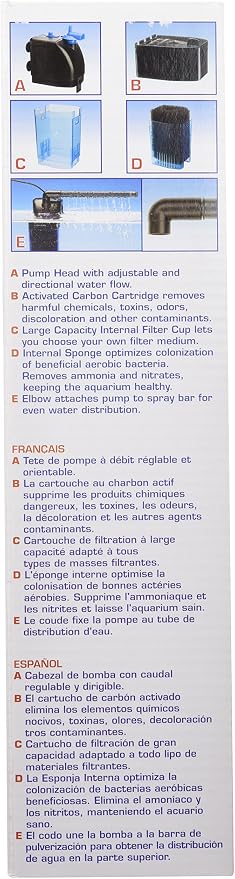 Penn-Plax Cascade 600 Fully Submersible Internal Filter – Provides Physical, Biological, and Chemical Filtration for Aquariums and Turtle Tanks(Pack of 12)
