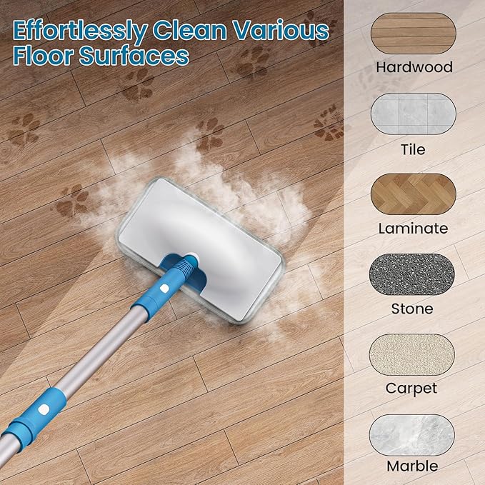 Czlife 13-in-1 Steam Mop, Handheld Steam Cleaner for Home and Floor Cleaning, Floor Steamers for Hardwood and Tile with Attachments, Electric Mop for Grout Laminate Couch Clothes Carpet, Corded