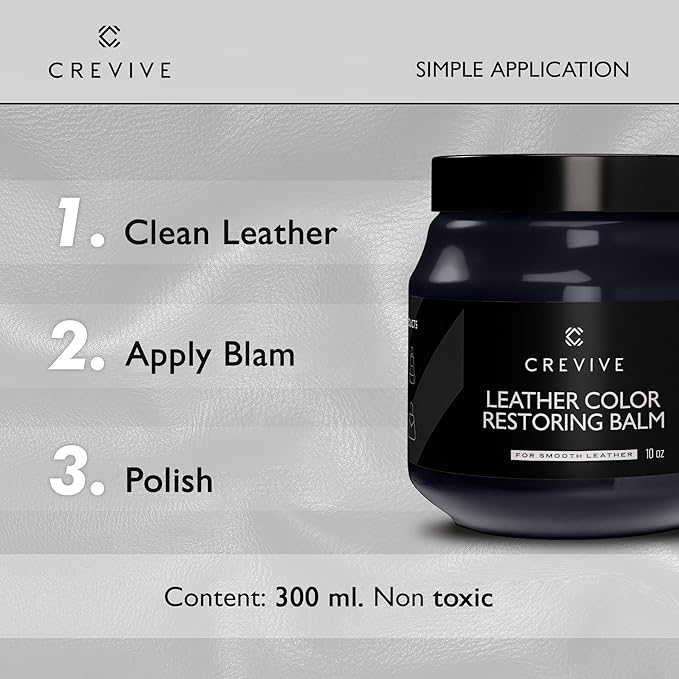 Leather Recoloring Balm Navy Blue 10 oz - Leather Color Restorer - Leather Restorer for Couches - Leather Balm Navy Blue