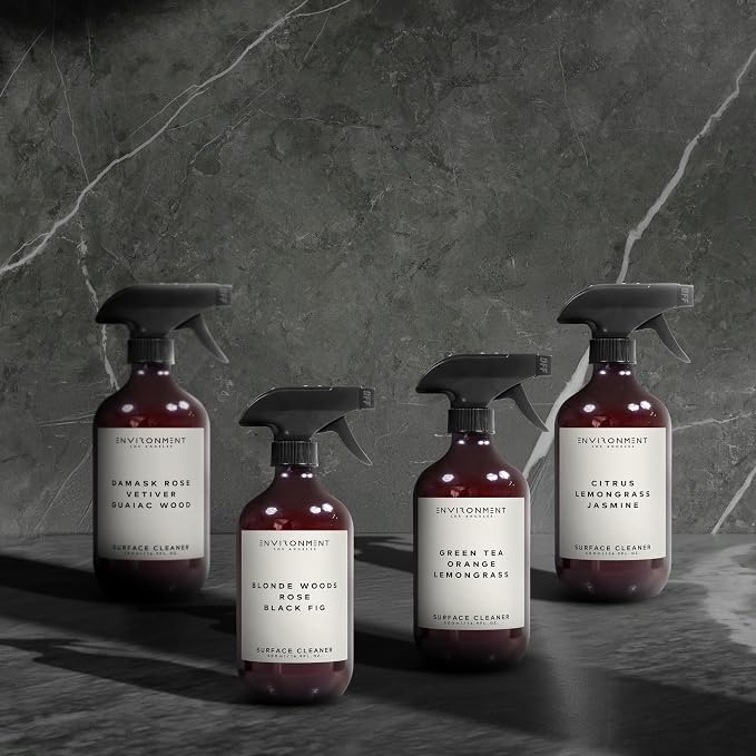 ENVIRONMENT Inspired by Designer TF Oud Wood Surface Cleaner, 16oz Luxury Surface Cleaner (Oud | Guaiac | Cedar) Home Essentials, Scented Cleaning Products, Vegan & Cruelty-Free