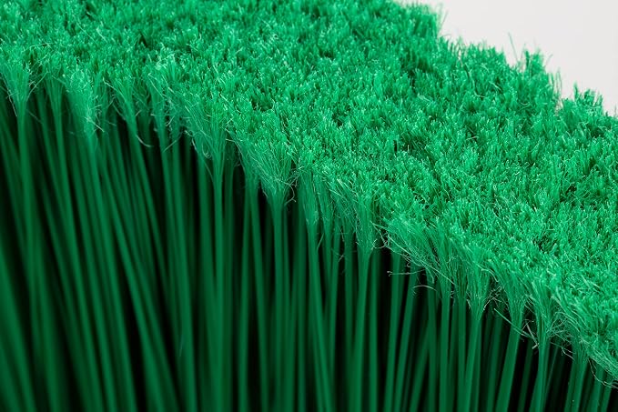 SPARTA 41082EC09 Plastic Color Coded Broom, Flagged Bristles, Long Broom With Angled Head For Large Debris, 56 Inches, Green