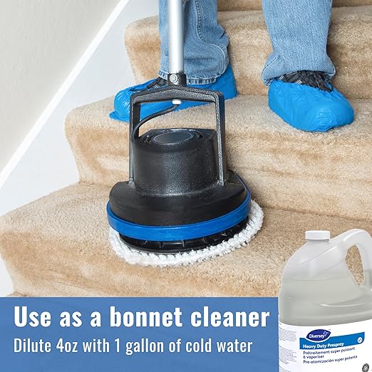 Diversey 101109737 Heavy Duty Prespray to Clean Heavily Soiled Carpets & Remove Stains, Floral Fruity Scent, Liquid Concentrate, 1-Gallon (Pack of 4)