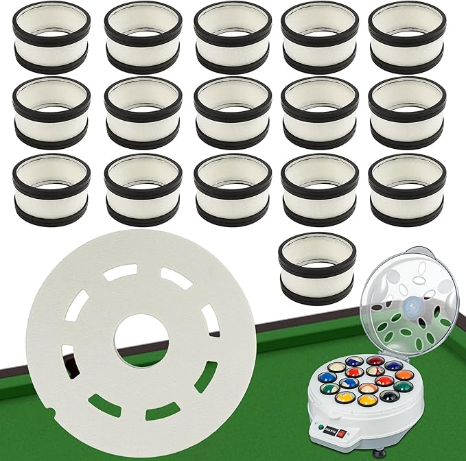 Billiard Ball Cleaning Machine Wool Ring 16 Billiard Ball Cleaner Wool Circle 1 Sheet of Cleaner Felt Long Service Life for Pool Ball Cleaning Machine Replacement Spare Parts