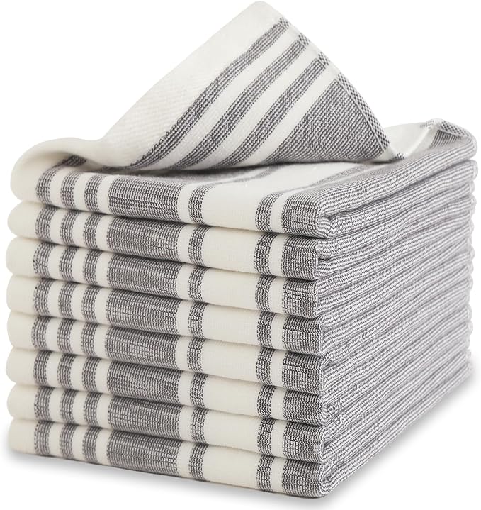 Dish Cloths 13”x 13”, 8-Pack Cotton Super Soft Absorbent Dish Rags, Quick Drying Dish Towels for Kitchen