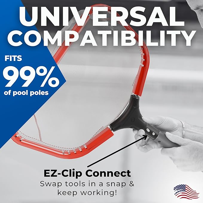 ProTuff 17” Silt Net Pool Skimmers for PROS – 6 Pack – “490 Promise” Unlimited, Unconditional Replacement -- Ultra-Durable Ultra-Fine Net for Silt – Heavy-Duty Aluminum Frame & EZ-Clip Pole Attachment
