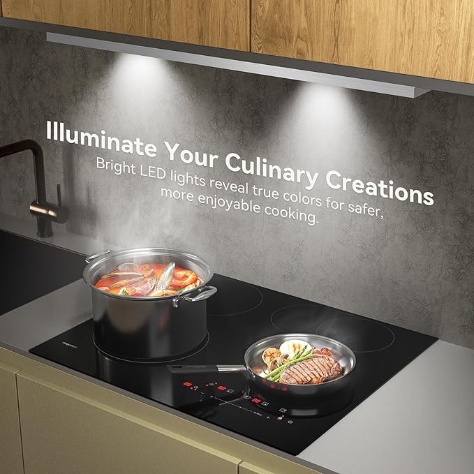 Hermitlux 30 inch Built-in/Insert Range Hood, 600 CFM Stainless Steel Vent Hood with 3 Speed Gesture Sensing & Touch Control Panel, Ducted/Ductless Convertible, LED Light and Charcoal Filters
