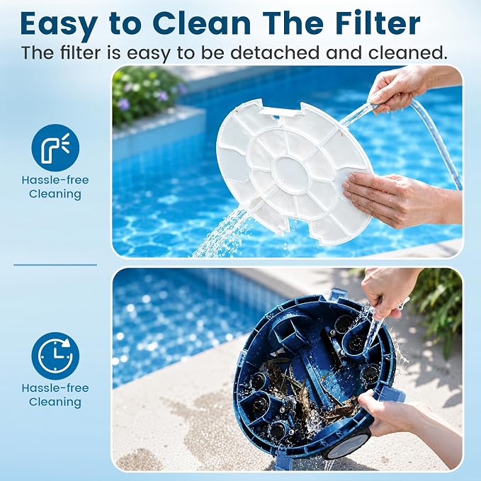 Y10 Robotic Pool Cleaner,Cordless Pool Vacuum with 90 Mins Runtime