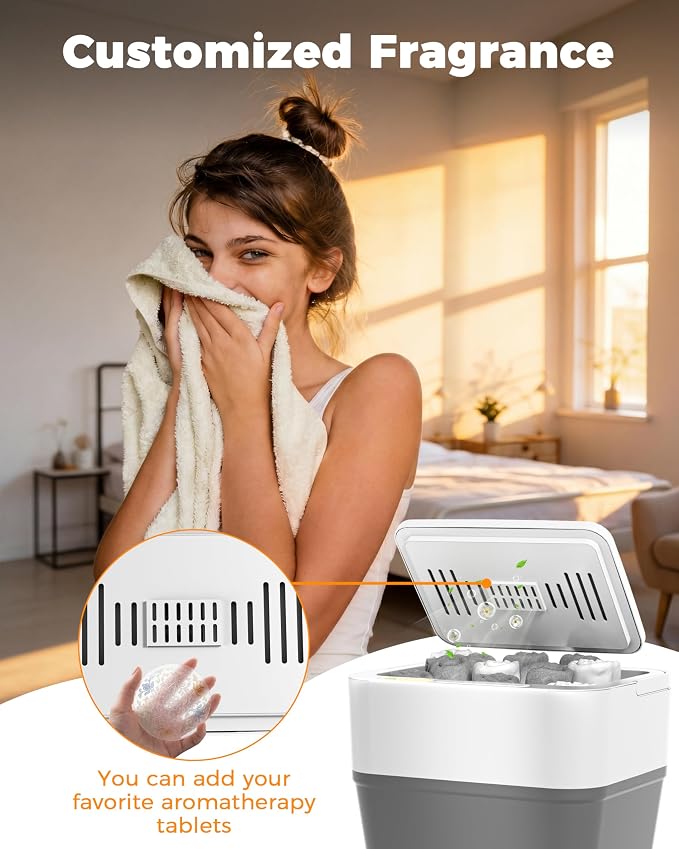 JXXM Towel Warmer, 30L Large Foldable Towel Warmers for Bathroom, Spa & Bathroom Blanket Heater with Custom Fragrance, 24H Timer, and Auto Shut-Off, Fits 3 Large Towels, 2 Bathrobes, Blankets(White)