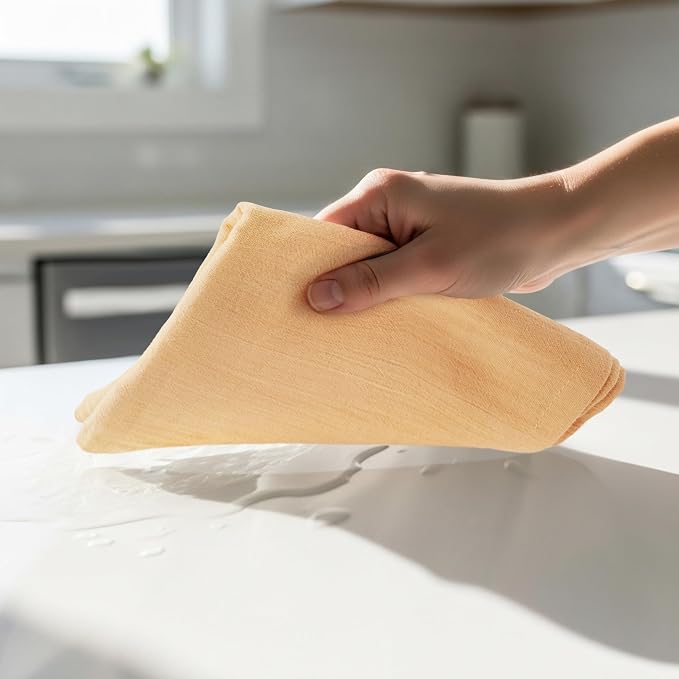 Utopia Kitchen Beige Flour Sack Towels [12 Pack - 28 x 28 Inch] 100% Cotton Tea Towels for Cleaning & Drying - Highly Absorbent Kitchen Dish Cloth