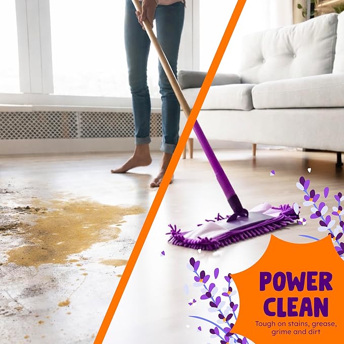 Originally Yellow Lavender Vinegar For Cleaning Purpose | USA Made All Purpose Cleaner | Use as a Floor, Glass, Kitchen, & Bathroom Cleaner | Plant Derived Vinegar half Gallon| 64 Oz