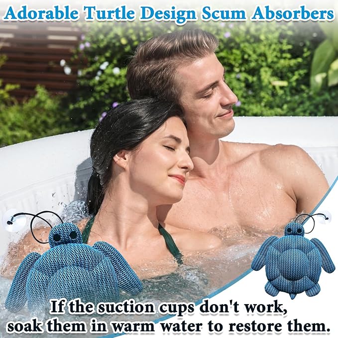 3 Pack Hot Tub Scum Absorber, 3D Honeycomb Structure Spa Hot Tub Sponge, Machine Wash Hot Tub Scum Sponge, Reusable Oil Absorbing Sponge, Hot Tub Accessories, Floating Scum Collector for Hot Tub Spa