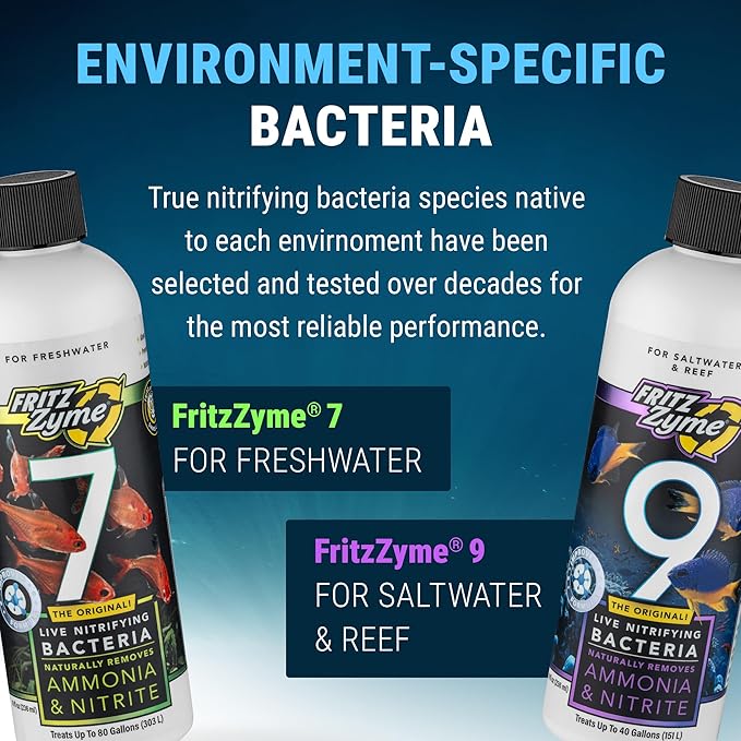 Fritz Aquatics FritzZyme 9 Live Nitrifying Bacteria Naturally Removes Amonia & Nitrite for Saltwater Fish (8-Ounce)