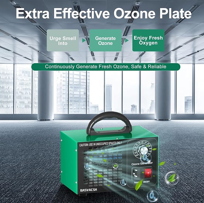 Ozone Generator 45,000mg/h, Home/Industrial O3 Car Deodorizer. Ozone Machine Air Ionizer Ozone Odor Eliminator for Strong Odor. Odor Eliminator for Home, Car, Pet. Room Deodorizer For 2500 sq ft.
